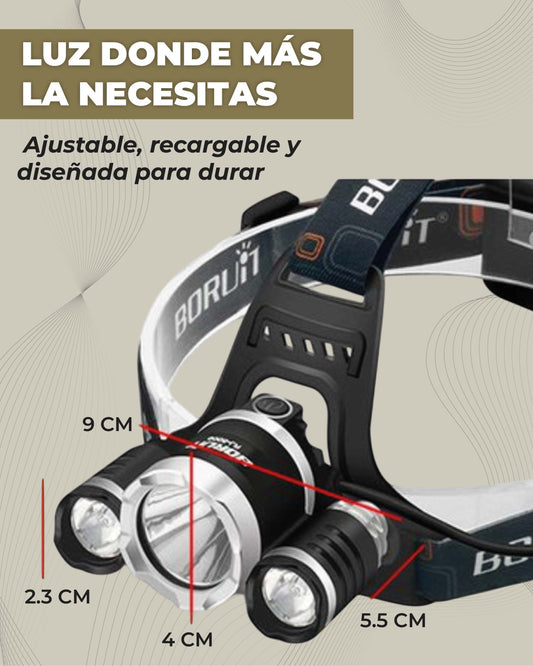 La Linterna Todo Terreno Multiusos Premium| Linterna de Cabeza Frontal con luces LED